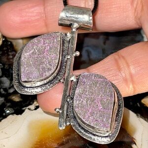 Double Purpurite Crystal Pendant 2”